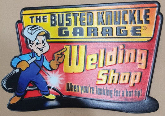 Busted Knuckle Garage Embossed Metal Sign