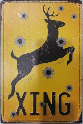 Deer Crossing Metal Sign