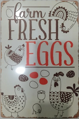 Farm Fresh Eggs Metal Sign 