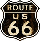 Route US 66 Embossed Metal Sign 