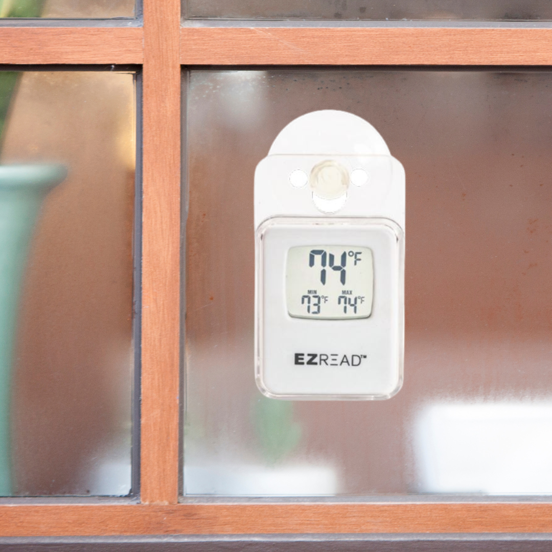 EZREAD® Mini Window Thermometer — and Rain Max EZRead Gauges Thermometers w/Min